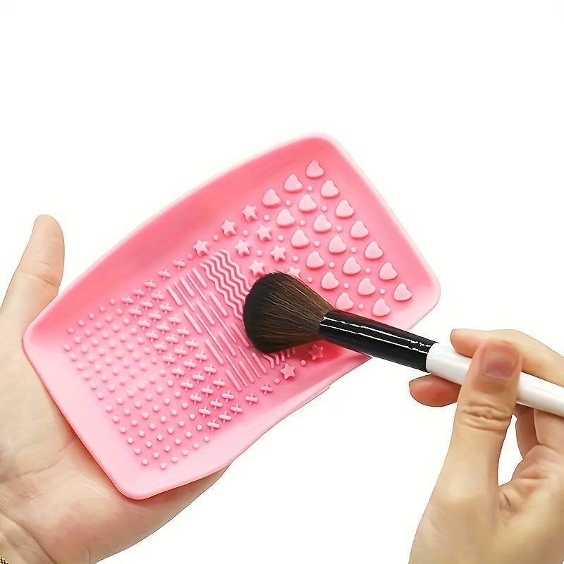 Makeup Brush Cleaning Mat Silicone Make Up Brush Cleaner Pad - Temu